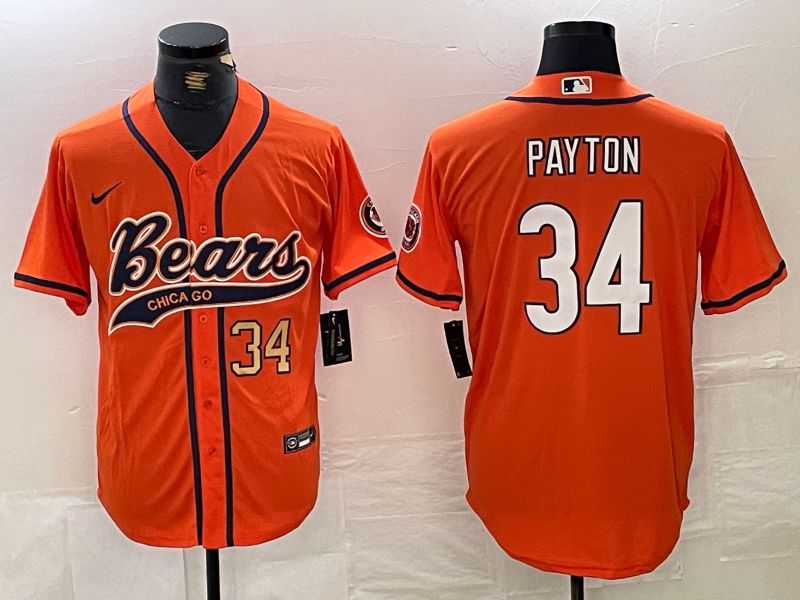 Men Chicago Bears 34 Payton Orange Joint Name 2024 Nike Limited NFL Jersey style 2